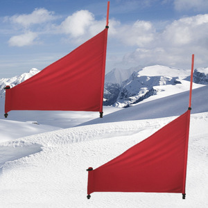 滑雪场比赛专用单板透风旗 双板网孔旗门布 定制微弹竞技旗门布
