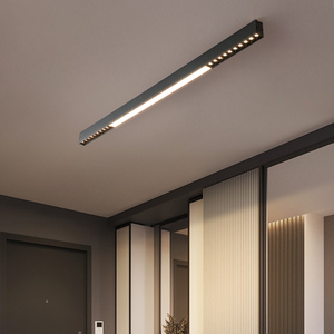 一字长条极简客厅格栅吸顶灯简约现代明装餐厅卧室过道无主灯照明