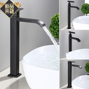 单冷黑色浴室台盆面盆水龙头 欧式冷水304不锈钢艺术盆龙头