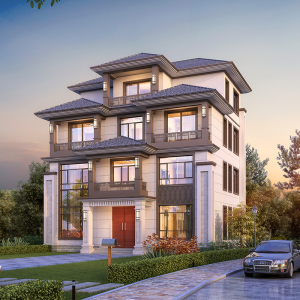 新中式别墅设计图纸四层豪华大气农村自建房设计图全套建筑施工图