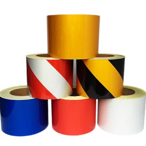 2米车贴蓝白红危险警示胶带地上指示胶带工