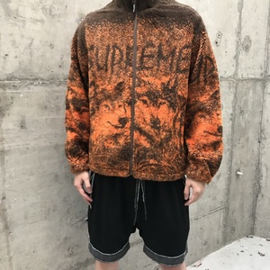 现货fleece wolf supreme jacket 狼头狼图腾摇粒绒男女夹克外套