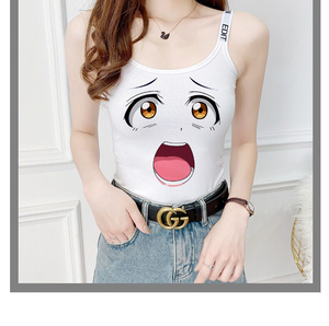 皮卡丘t恤 短3d显胸大女主直播上衣服装吊带紧身性感背心打底七夕