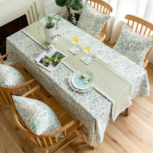 桌布布艺田园清新餐桌布家用长方形棉麻轻奢高级感餐厅茶几布台布