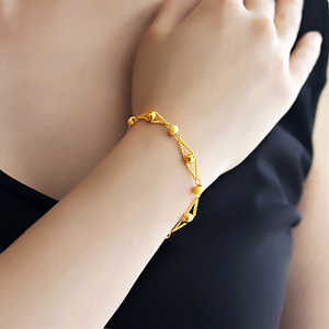 官网正品专柜老凤祥云s999新款节节高黄金手链女款转运珠黄金首饰