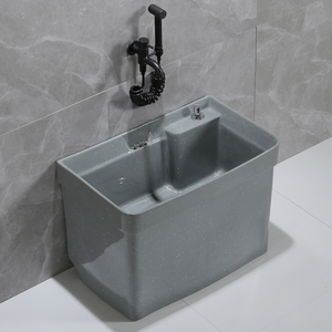 拖把池家用阳台卫生间彩色墩布洗地盆倒水落地式陶瓷户外花园大号