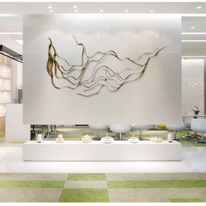 现代轻奢墙饰酒店大堂金属不锈钢墙面装饰客厅背景墙壁挂壁饰挂件