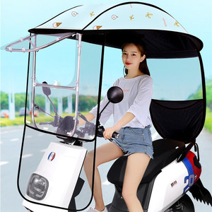 电动车雨棚新款2021安全折叠摩托车挡雨帐篷可折叠可拆卸加大带风