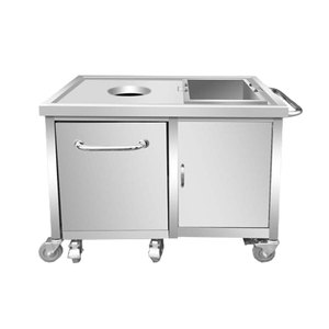 不锈钢收残车餐盘手推车收残车食堂碟盘酒店商用多功能专用收残台