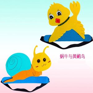 蜗牛与黄鹂鸟儿童无纺布课本剧小动物头饰套箍表演道教具幼儿园帽
