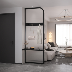 长虹玻璃入户玄关挂衣架屏风隔断客厅现代简约轻奢遮挡置物架装饰