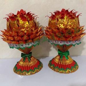 潮汕中秋赏月拜神折纸用品折塔折花篮手捧莲花