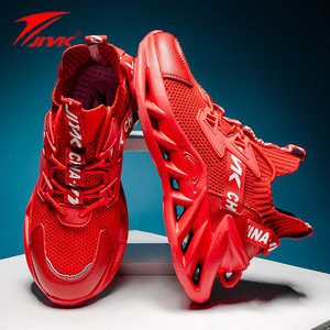金莱克男鞋2022新款潮休闲男士鞋夏季透气运动板鞋男款红色跑步鞋