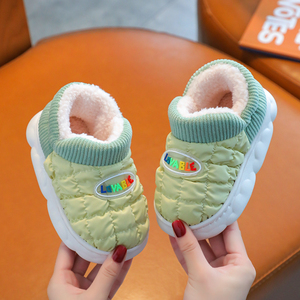 儿童棉拖鞋包跟男童秋冬3岁1女童家居室内毛毛鞋宝宝棉鞋婴儿小孩