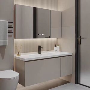 九牧陶瓷一体盆智能浴室柜组合简约现代卫生间实木洗漱台洗脸盆柜