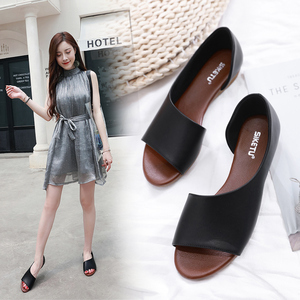 两穿平底鱼嘴鞋