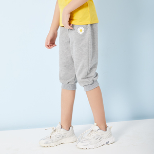 女童七分裤夏季2020新款潮中大童薄款儿童运动裤外穿小雏菊休闲裤