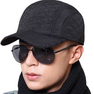 冬季男士帽子鸭舌棒球帽加绒护耳保暖户外棉帽爸爸休闲帽中年秋冬