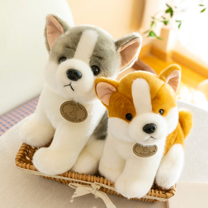 仿真柯基公仔可爱狗狗毛绒玩具小狗玩偶儿童安抚娃娃女孩生日礼物