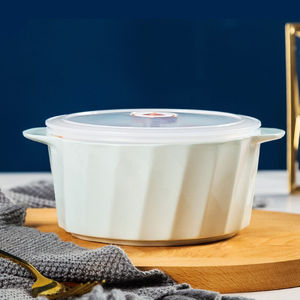 浩雅陶瓷碗饭盒带盖保鲜碗保鲜盒饭碗微波炉适用泡面碗保鲜碗青瓷