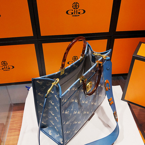 香港ghg 国潮马车雾霾蓝大包包女大牌奢侈品大容量通勤手提托特包