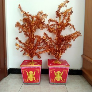 大号纸扎摇钱树半成品发货清明祭祀上坟用品祭祖殡葬纸活1棵7元