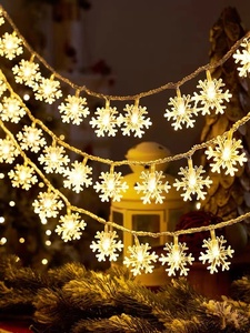 LED新年彩灯闪灯串灯满天星雪花灯圣诞造型灯房间装扮小挂灯网红