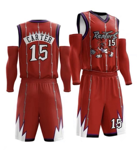 922022猛龙复古定制新款多伦多套装男学生套装红色猛龙队篮球服球