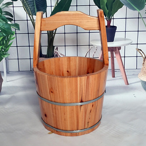 美乐康足浴中药桶 提水桶 木桶 提桶木质水桶 桑拿拎水桶影视道具