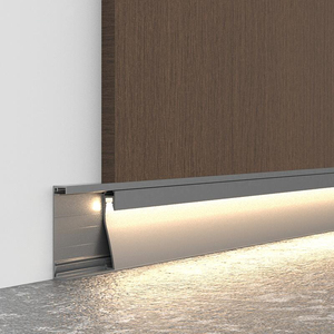 发光铝合金踢脚线带led灯槽明装不锈钢地角线灯带金属贴脚地脚线