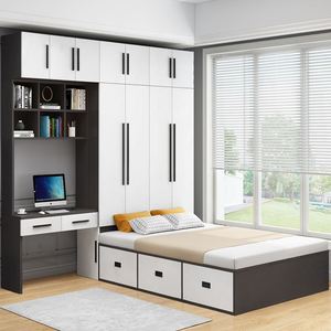 实木床带柜榻榻米衣柜床一体小户型现代简约书桌组合多功能儿童床