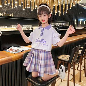 女童正品jk裙子套装夏季闺蜜姐妹装五六七八十岁小女孩aj衣服短袖