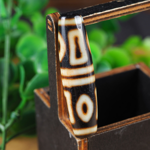 雨夜夫妻档台湾古法工艺玉化老熟料手绘图腾特殊天地四眼天珠