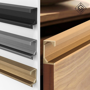 g型开槽拉手嵌入式开槽橱柜暗拉手加厚封边厨房定制柜门隐形把手