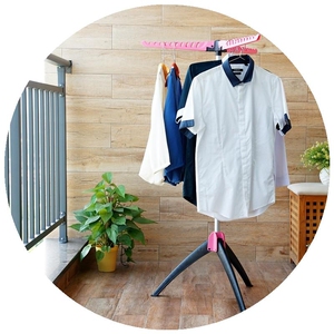 便携晾衣架阳台落地可折叠宿舍室内挂衣杆伸缩小型旅行晒衣服神器