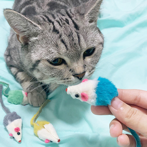 胖胖萌宠店 兔皮小老鼠猫咪玩具 宠物猫玩具耐抓咬多色可选耐磨