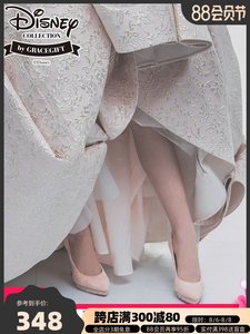 grace gift迪士尼联名公主高跟鞋女细跟防水台婚鞋性感婚纱鞋女鞋