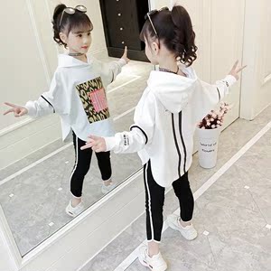 专柜两个小朋友童装旗舰店淘淘猫女童运动套装秋装2021新款韩版时