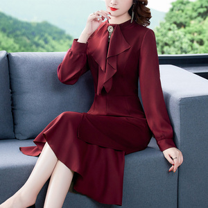 中老年女装30岁女婚礼妈妈冬装礼服连衣裙喜婆婆婚宴裙子高贵洋气