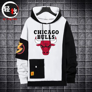 nba公牛队男女秋冬卫衣ins连帽潮牌上衣学生纯棉外衣服套头潮牌卫