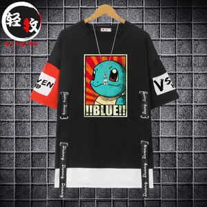 大侦探皮卡丘宠物小精灵杰尼龟短袖t恤夏季休闲半袖衣服学生上衣