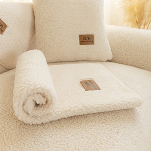羊羔绒沙发垫冬季款毛绒防滑高档沙发套罩北欧垫子保暖轻奢盖布巾