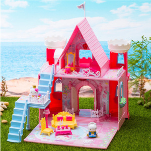 正品hellokitty凯蒂猫玩具公主城堡女孩过家家儿童套装灯光大房子