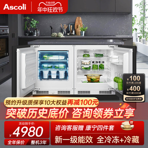 Ascoli卧式冰箱家用台下嵌入式厨房小型横式迷你内嵌式矮小冰柜