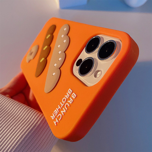 汉堡面包适用iphone13pro手机壳13promax苹果13原创12橙色12pro趣味
