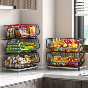 厨房台面蔬菜置物架菜架子多层放菜收纳筐窗台菜篮子姜蒜收纳架厚