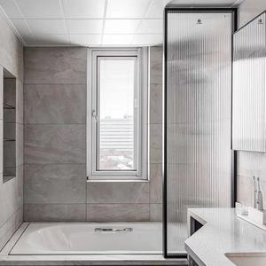 长沙玻璃隔断屏风长虹超白透明钛镁铝合金小格子定做隔墙淋浴房