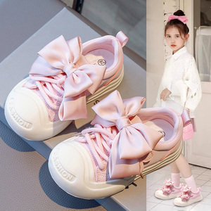 女童鞋公主帆布鞋2024春秋季新款宝宝鞋子软底板鞋儿童洋气小白鞋