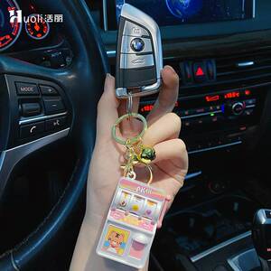 313#迷你钥匙扣水果机老虎游戏机上分器777可以玩的书包挂件上课