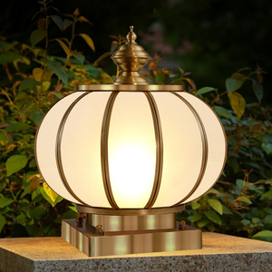 太阳能庭院灯别墅大门圆球户外接电墙头圆形防水围墙门柱柱头灯